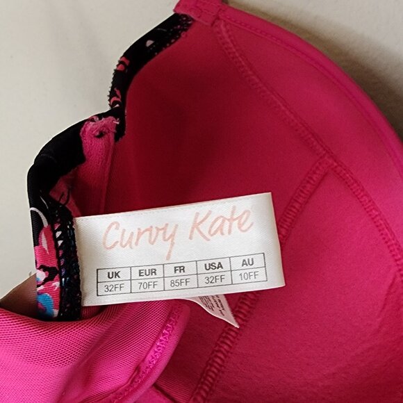 Curvy Kate 32FF Moonflower Black Padded Plunge Underwire Bikini - Picture 4 of 4